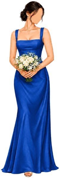 Maid of honor in a royal blue gown